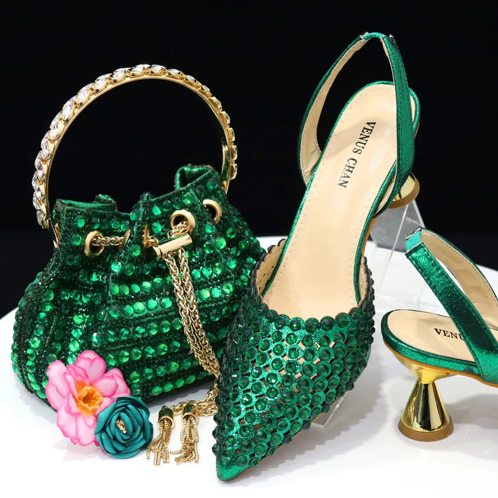 New Diamond Design Shoe and Bag Set ED221 – product view 3