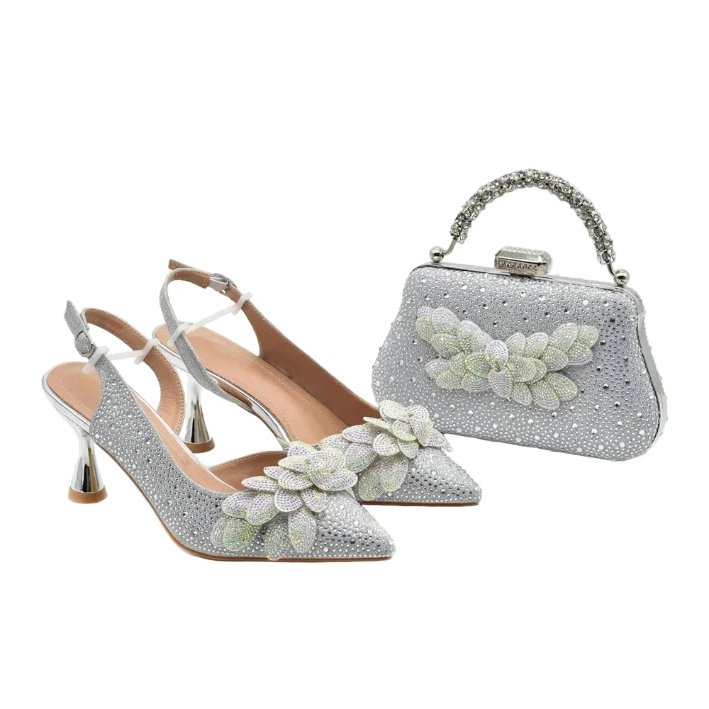 EdleessFashion Women's Wedding Pointed Toe Shoes and Bag Set- ED123 – product view 2