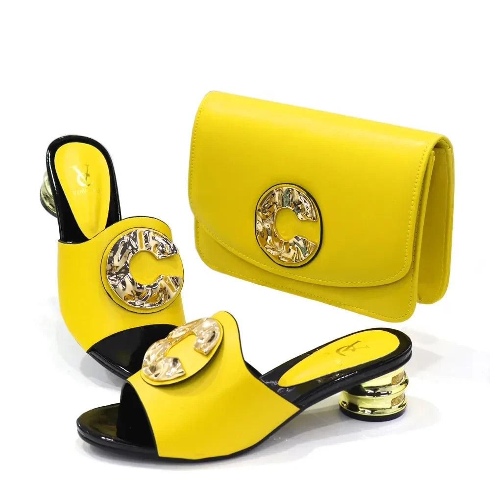 Latest Fashion Slippers and Bags Set EDZ564