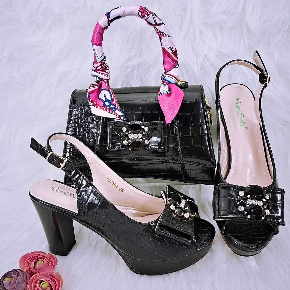 Ladies Shoes and Bag Set African Sets HFG1-29