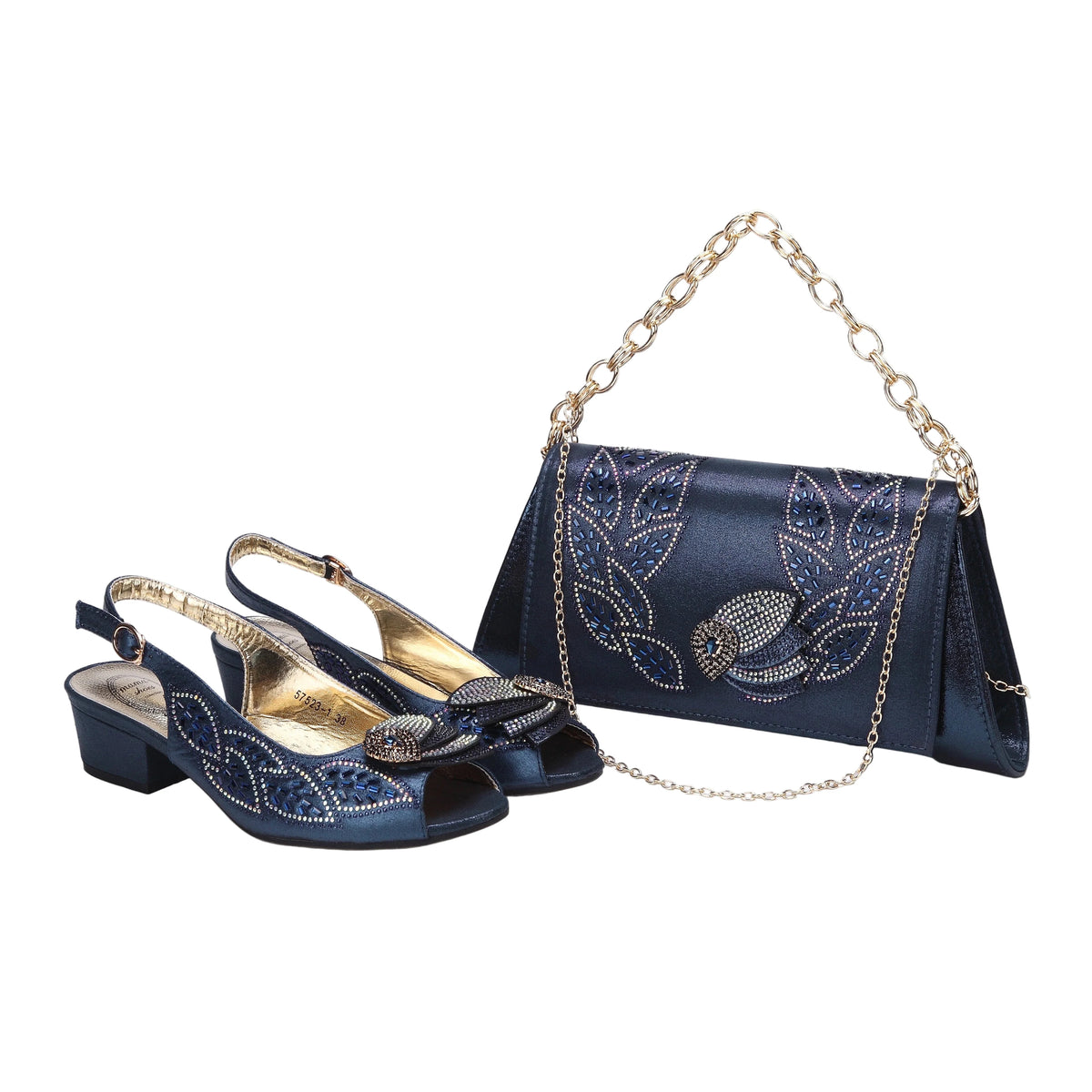 Elegant Low Heels Ladies Shoes And Bag Set – product view 11
