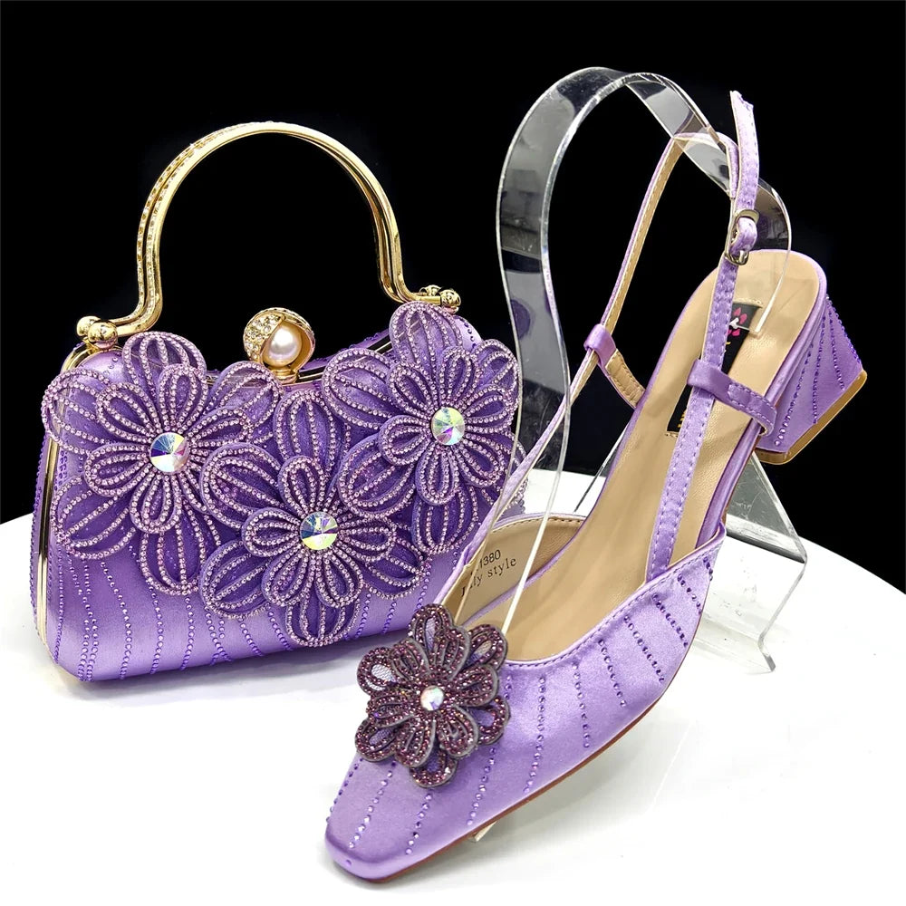 Italian Fashion Women's Elegant Heels & Clutch Bag Set EDS317 – product view 5
