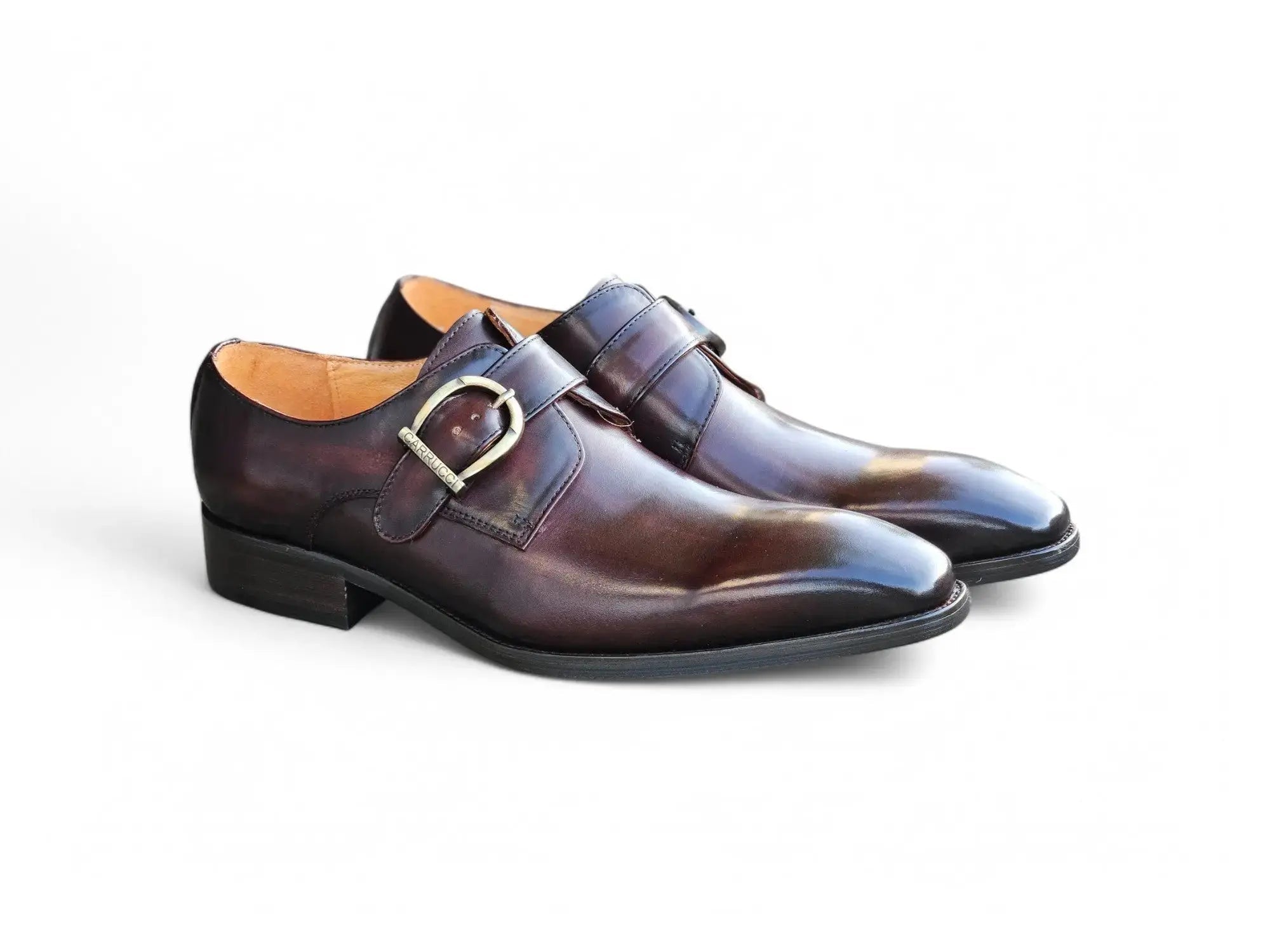 Carrucci Shoes Buckle Monk Strap Leather Loafer KS503 35 view 13