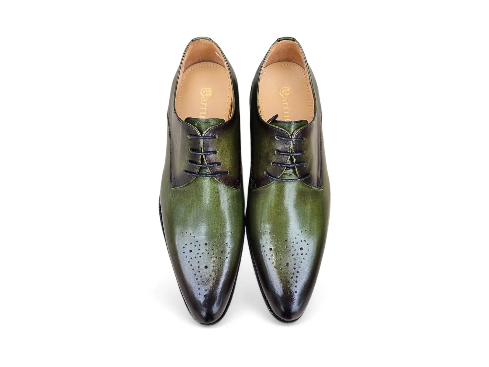 Carrucci Shoes Men's Signature Burnished Lace Up Derby Calfskin Leather KS479 04