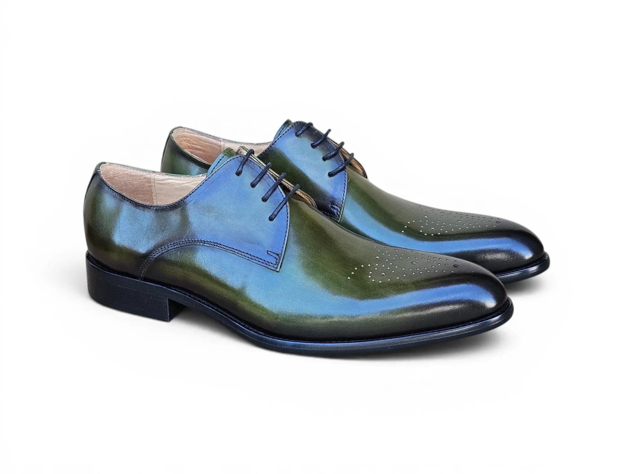 Carrucci Shoes Men's Signature Burnished Lace Up Derby Calfskin Leather KS479 04