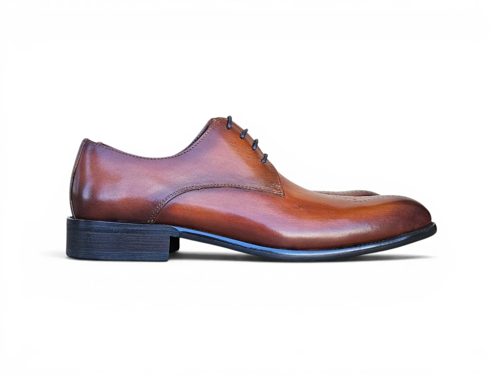 Carrucci Shoes Men's Signature Burnished Lace Up Derby Calfskin Leather KS479 04