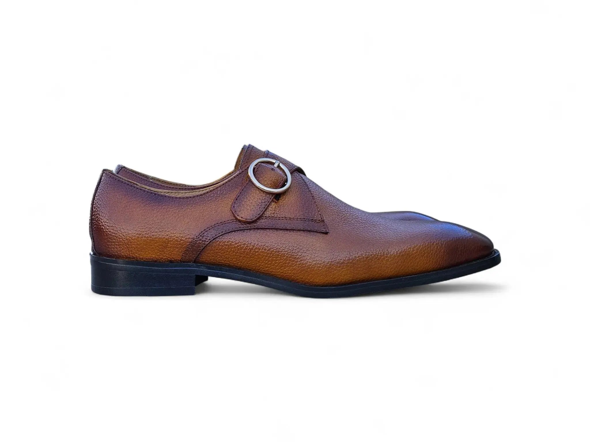 Carrucci Shoes Men's Brandless Monk Strap Leather Shoes KS509 20