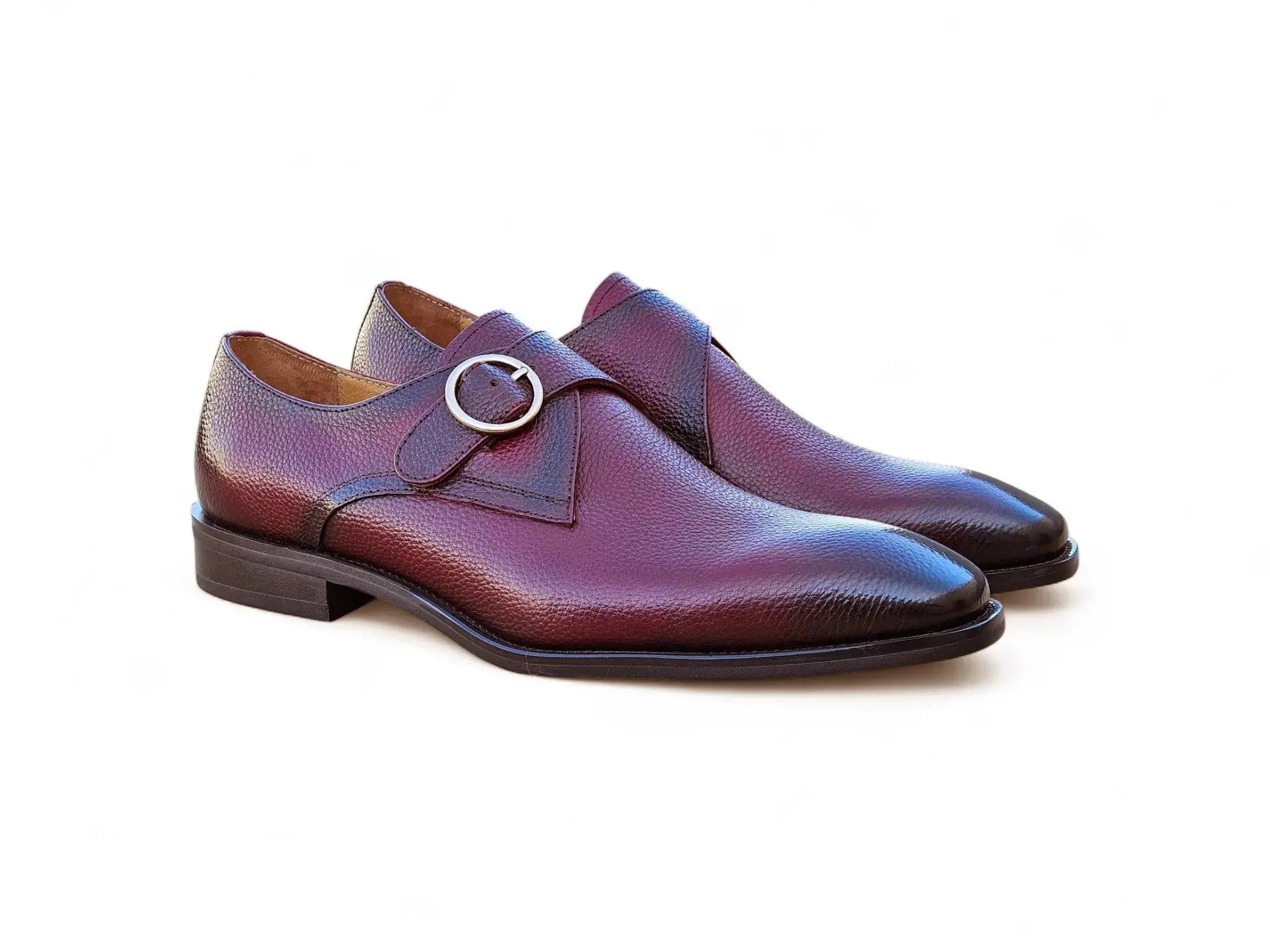 Carrucci Shoes Men's Brandless Monk Strap Leather Shoes KS509 20