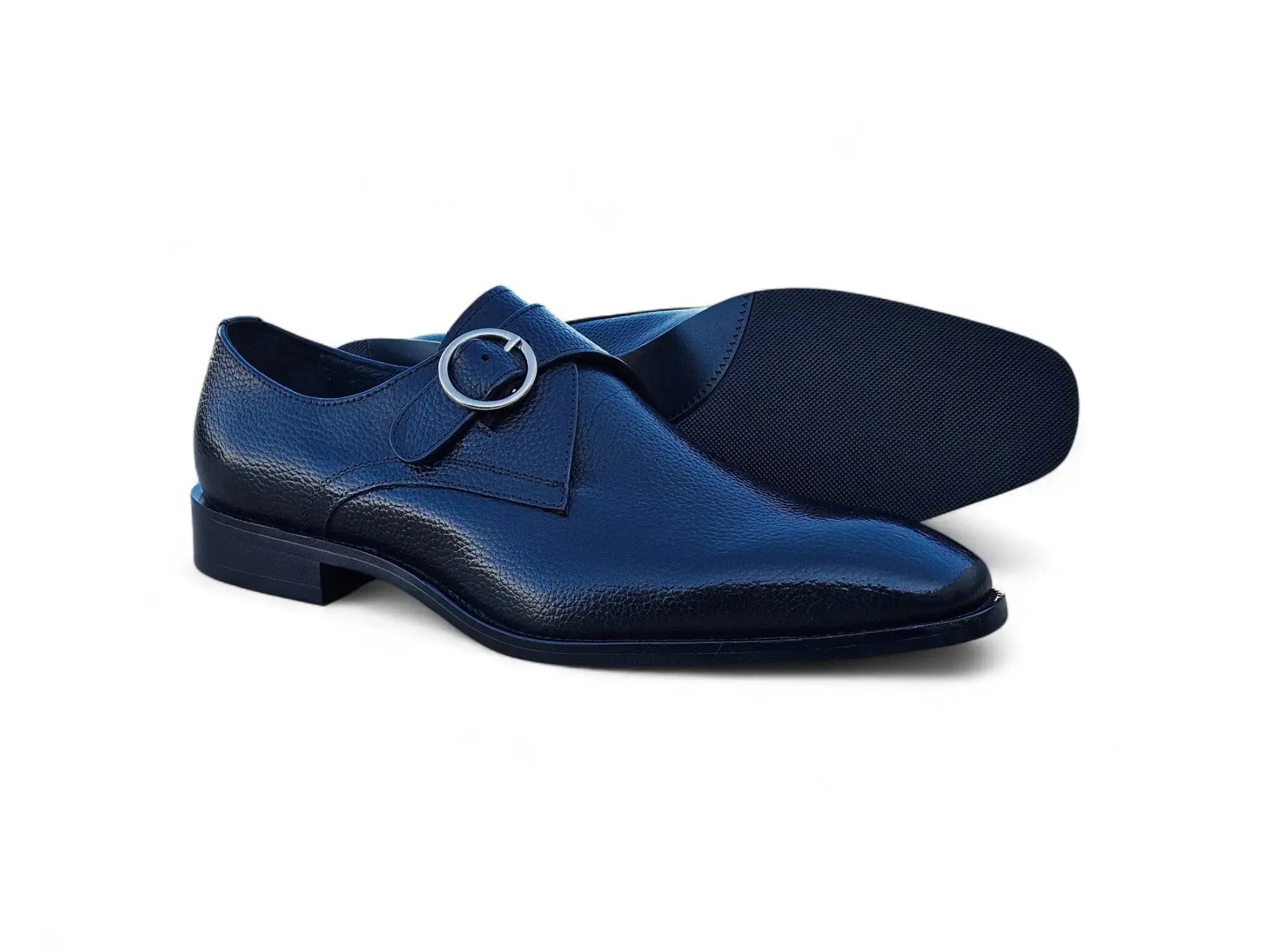 Carrucci Shoes Men's Brandless Monk Strap Leather Shoes KS509 20