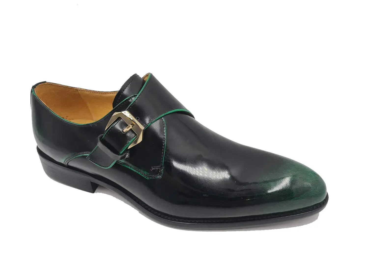 Carrucci Shoes Single Monk Slip On Soft Calf Patent Leather KS479 15P detail view