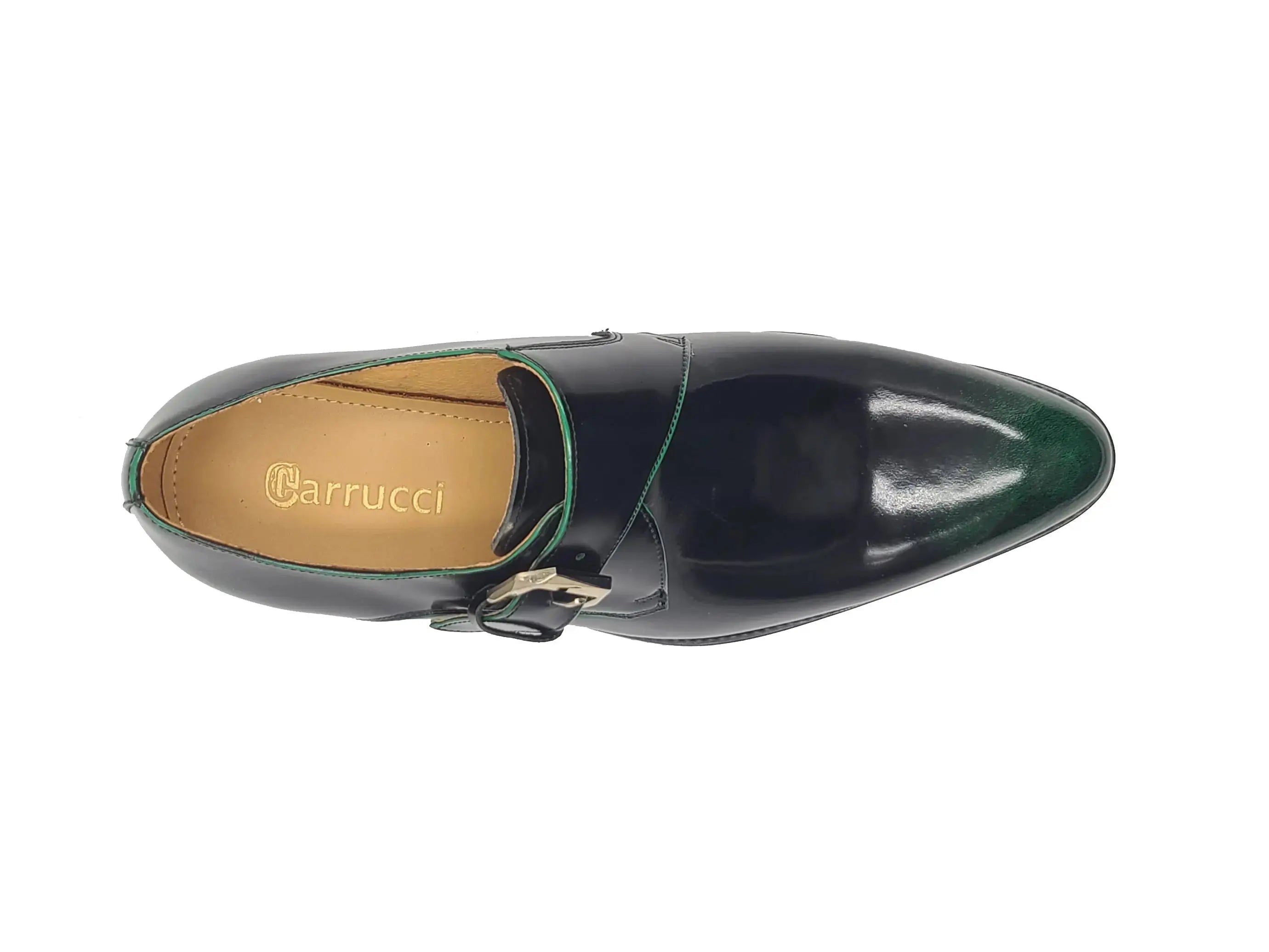 Carrucci Shoes Single Monk Slip On Soft Calf Patent Leather KS479 15P top view