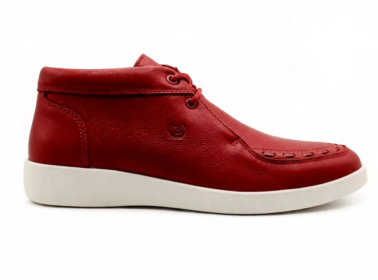 Johnny Famous Bally Style Soho Men’s Red Nappa Leather High Tops