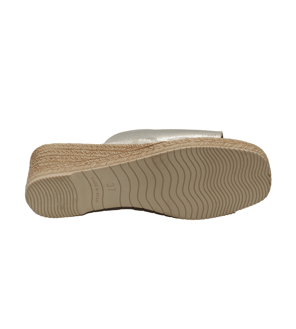 Eric Michael Spira Pebble Grain Leather Wedge Sandal