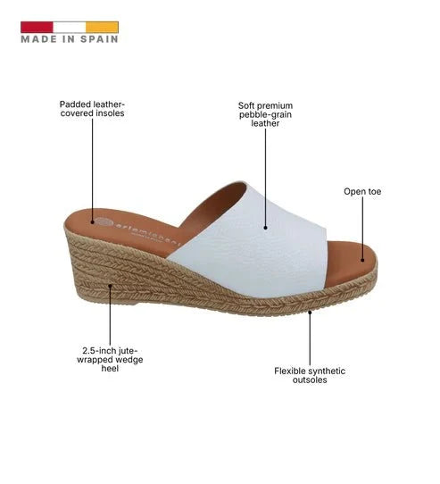 Eric Michael Spira Pebble Grain Leather Wedge Sandal