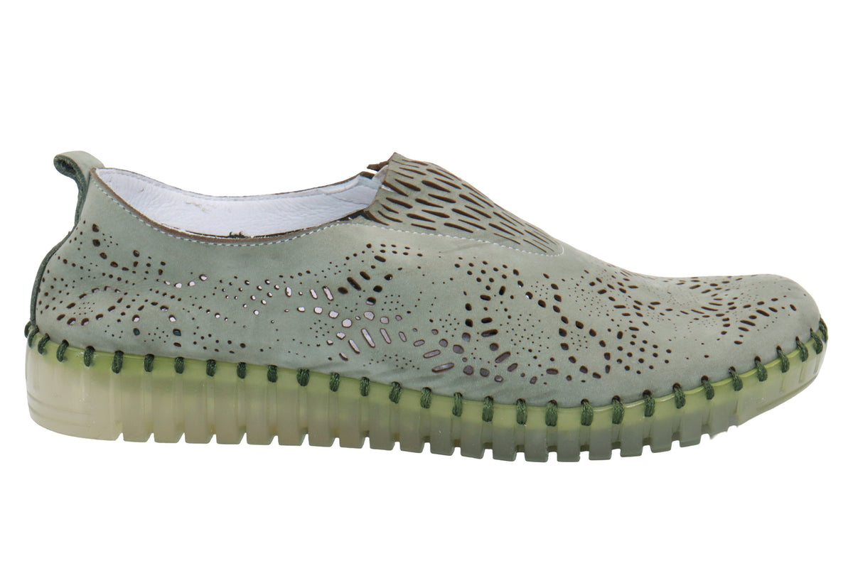 La Plume Shoes Eric Michael Stella Perforated Leather Slip On – product view 48