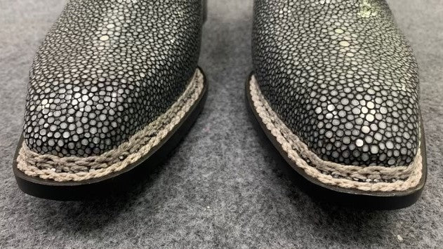 C&E Fashions Maurice King II Custom Made Stingray Lace-Up Shoe - Grey – product view 5
