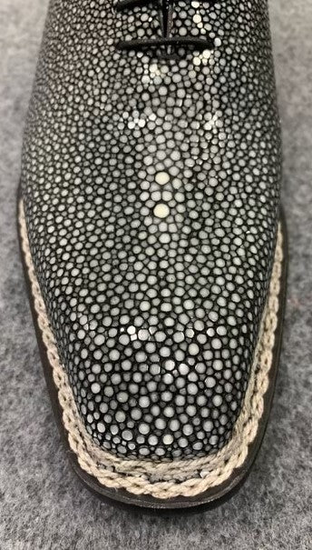 C&E Fashions Maurice King II Custom Made Stingray Lace-Up Shoe - Grey – product view 4