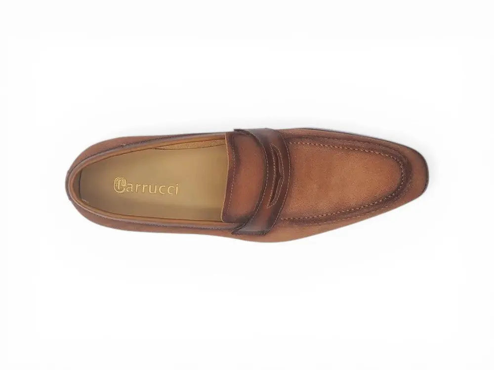 Carrucci Shoes KS Timeless Luxe Elegant Penny Loafer Suede KS550 01S view 19