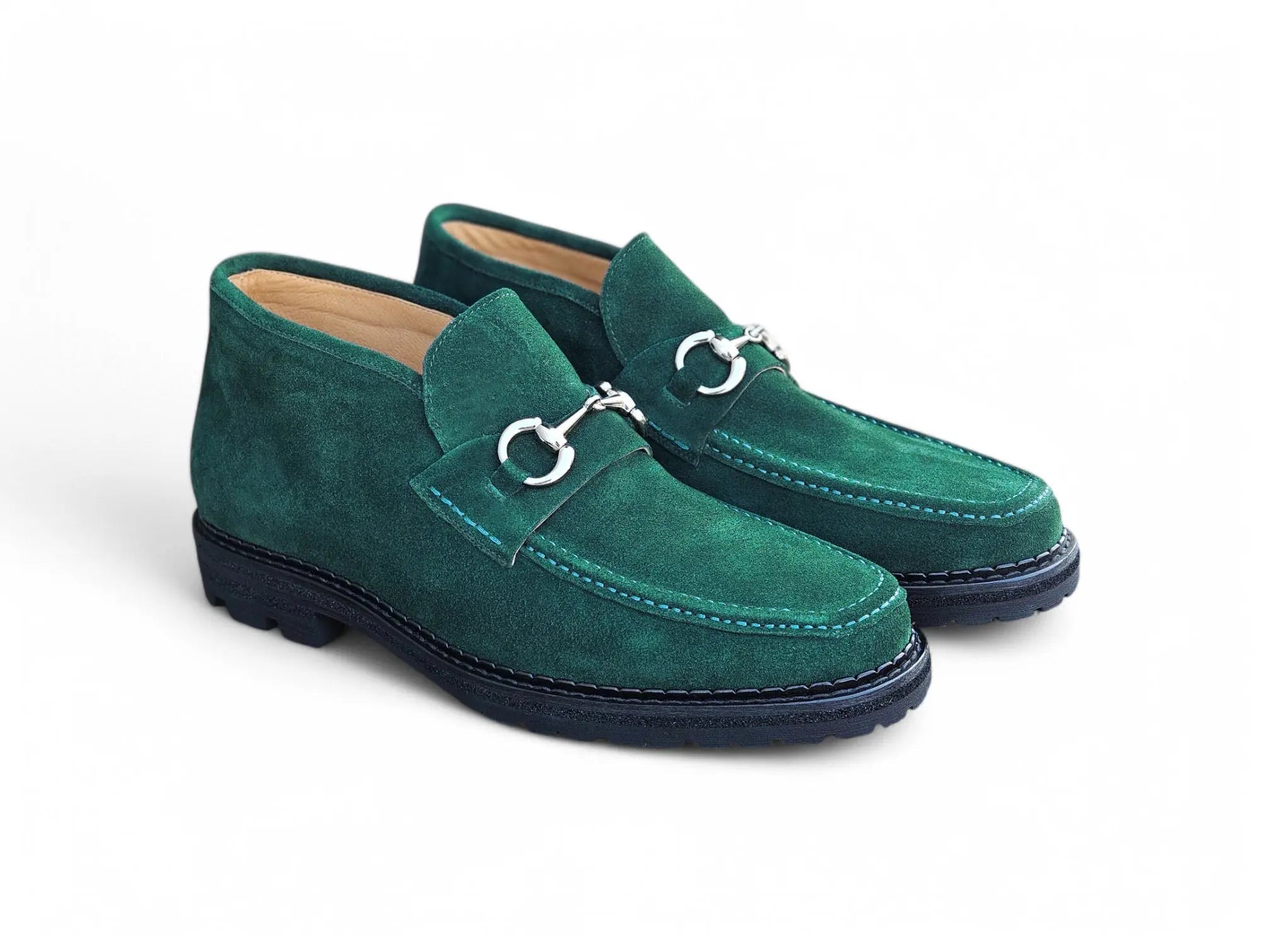 Carrucci Shoes Men's Horsebit Suede Ankle Boot Classic Style And Comfort front view