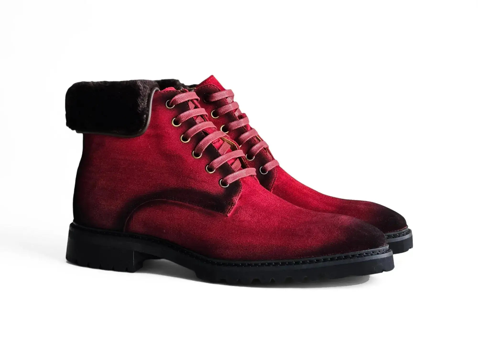 Carrucci Shoes Men's Suede Combat Boot Rugged Everyday Wear KB516 52S front view