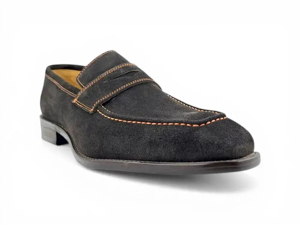 Carrucci Shoes Penny Loafer Contrast Stitching Suede Comfort KS509 36S view 13