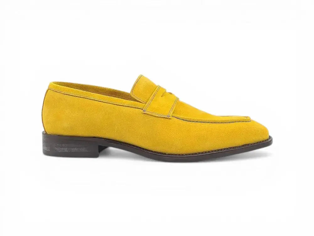 Carrucci Shoes Penny Loafer Contrast Stitching Suede Comfort KS509 36S view 10
