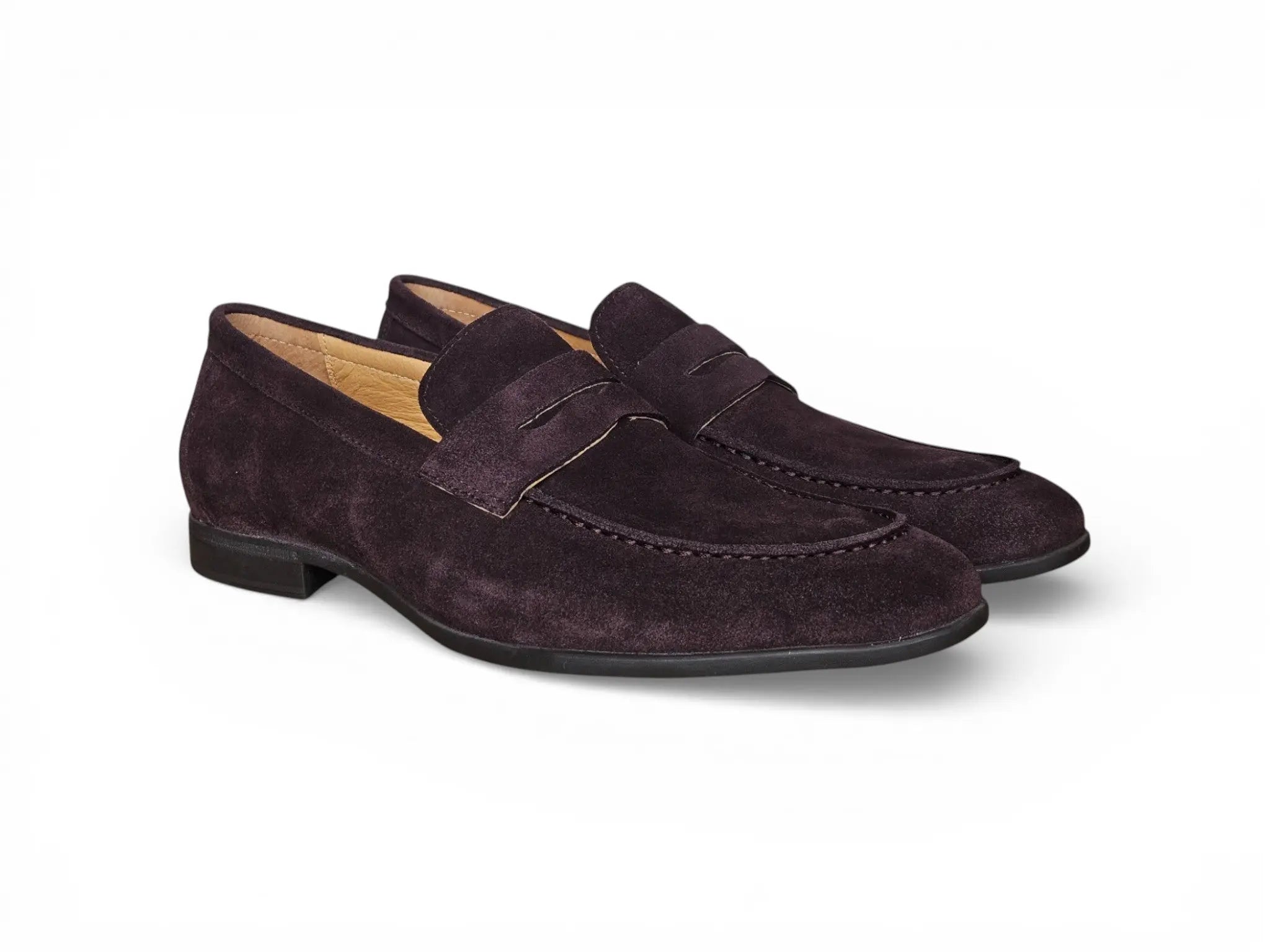 Suede Penny Loafer with Flexible Outsole Carrucci Shoes Men's