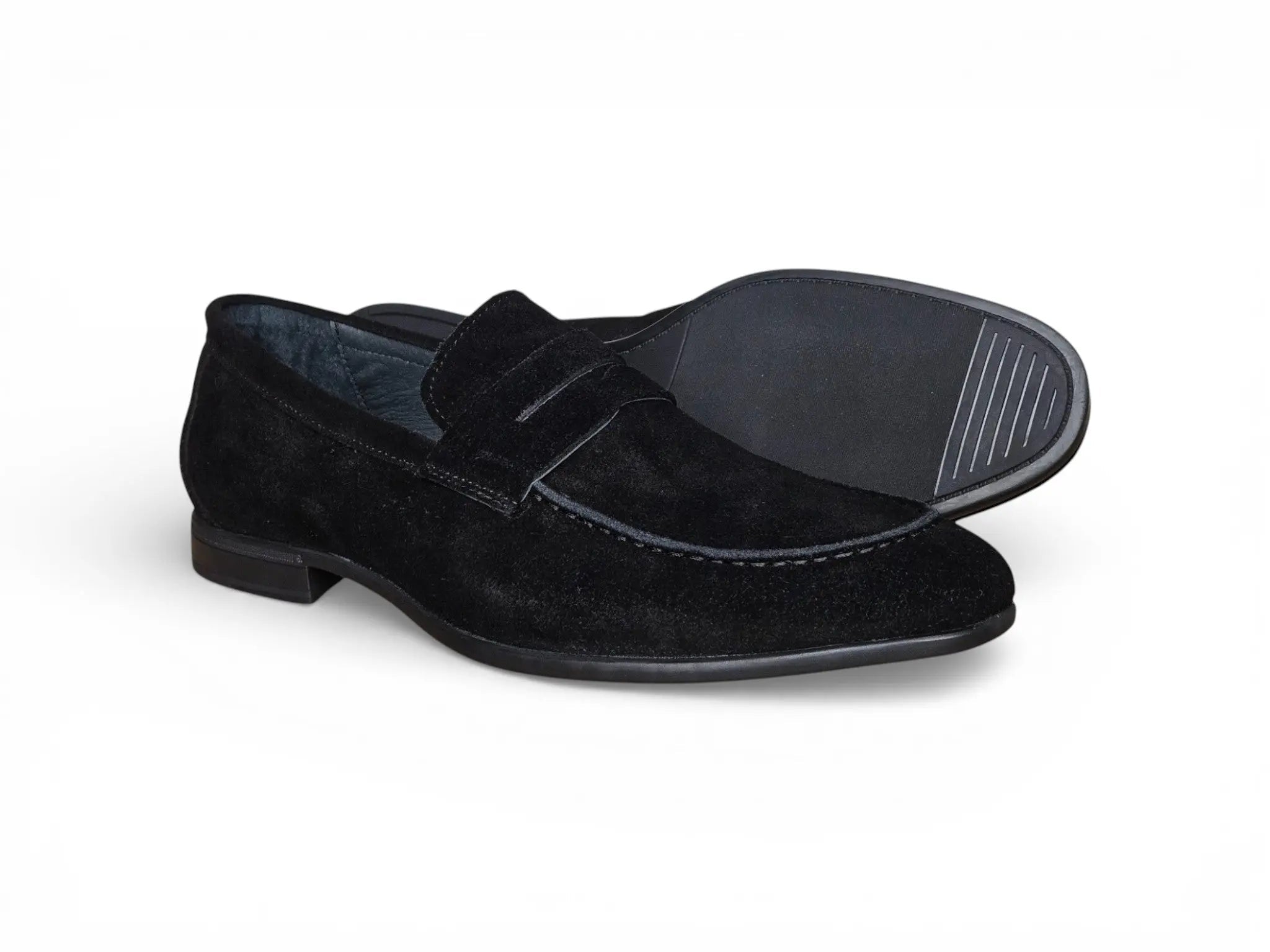 Suede Penny Loafer with Flexible Outsole Carrucci Shoes Men's