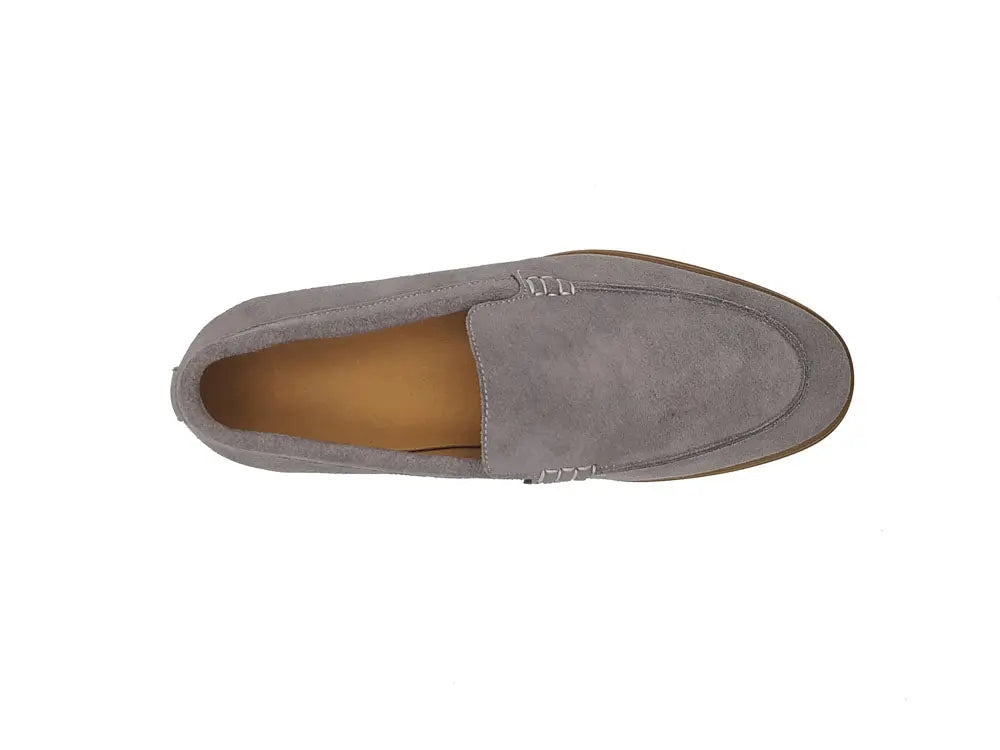 Carrucci Shoes Men's Supple Suede Loafer Slip On Lightweight Cushioned Footbed KS715 01S