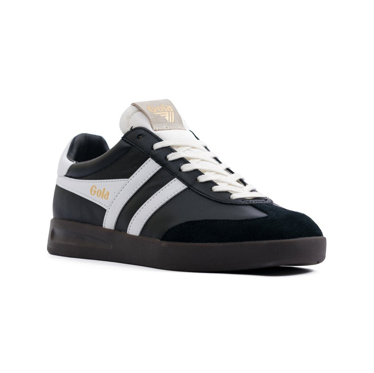 Gola Cyclone Men's Shoes - Leather Black/White/Dark Gum