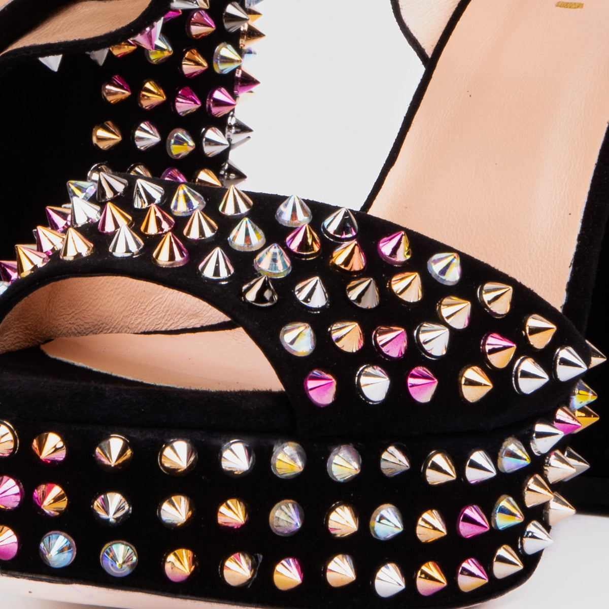 Vinci Leather The Tampico Black Suede Leather Spike Platform Heel Women Sandal – product view 4