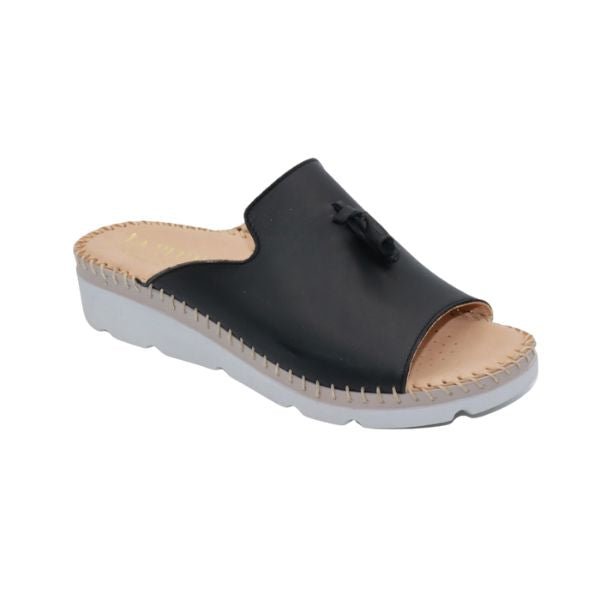 Tassle Leather Whip-Stitched Slide