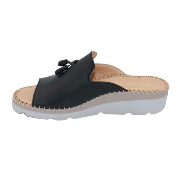 Tassle Leather Whip-Stitched Slide