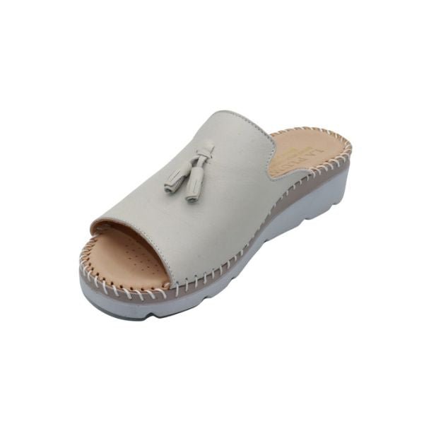Tassle Leather Whip-Stitched Slide