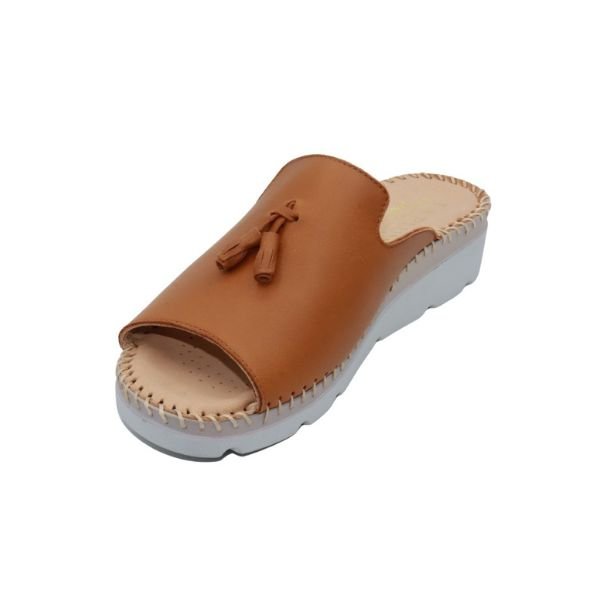 Tassle Leather Whip-Stitched Slide