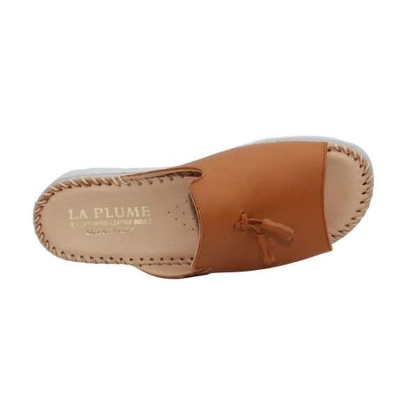 Tassle Leather Whip-Stitched Slide