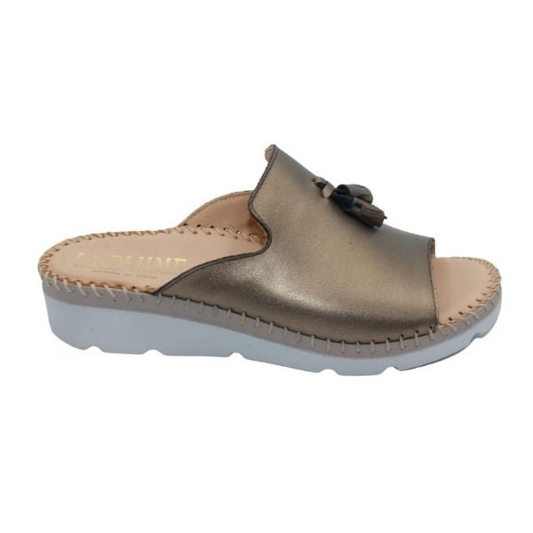 Tassle Leather Whip-Stitched Slide
