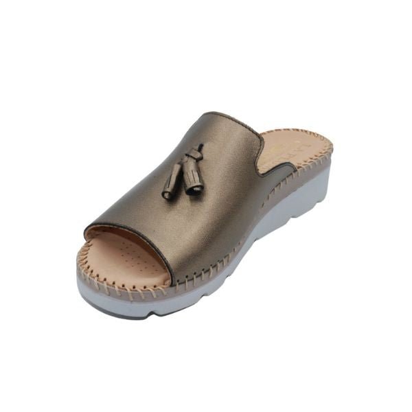 Tassle Leather Whip-Stitched Slide