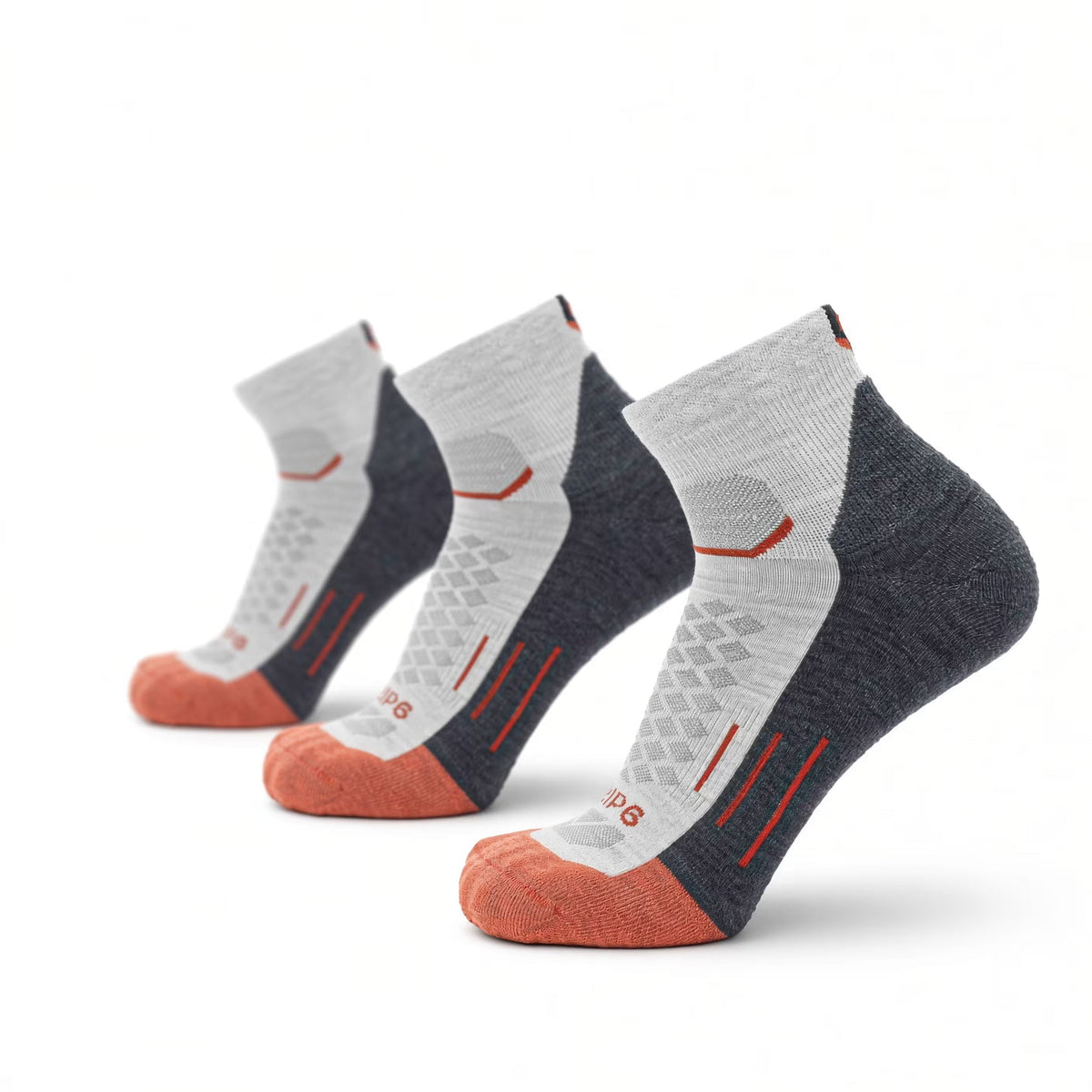 3 Pack Torch - Run 1/4 Crew Midweight Merino Wool Sock – product view 1