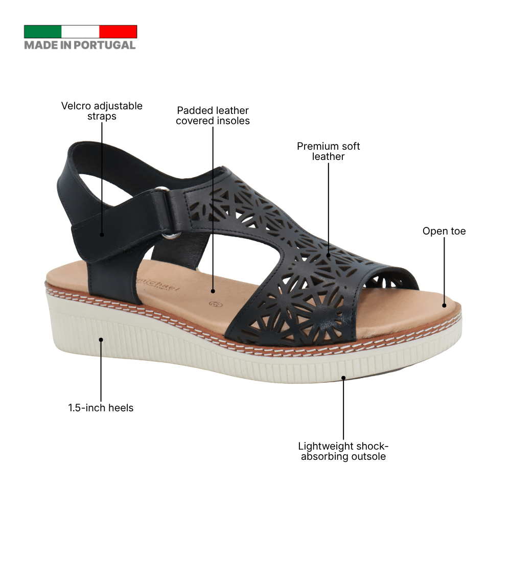 Eric Michael Trudy Geometric Leather Womens Sandal