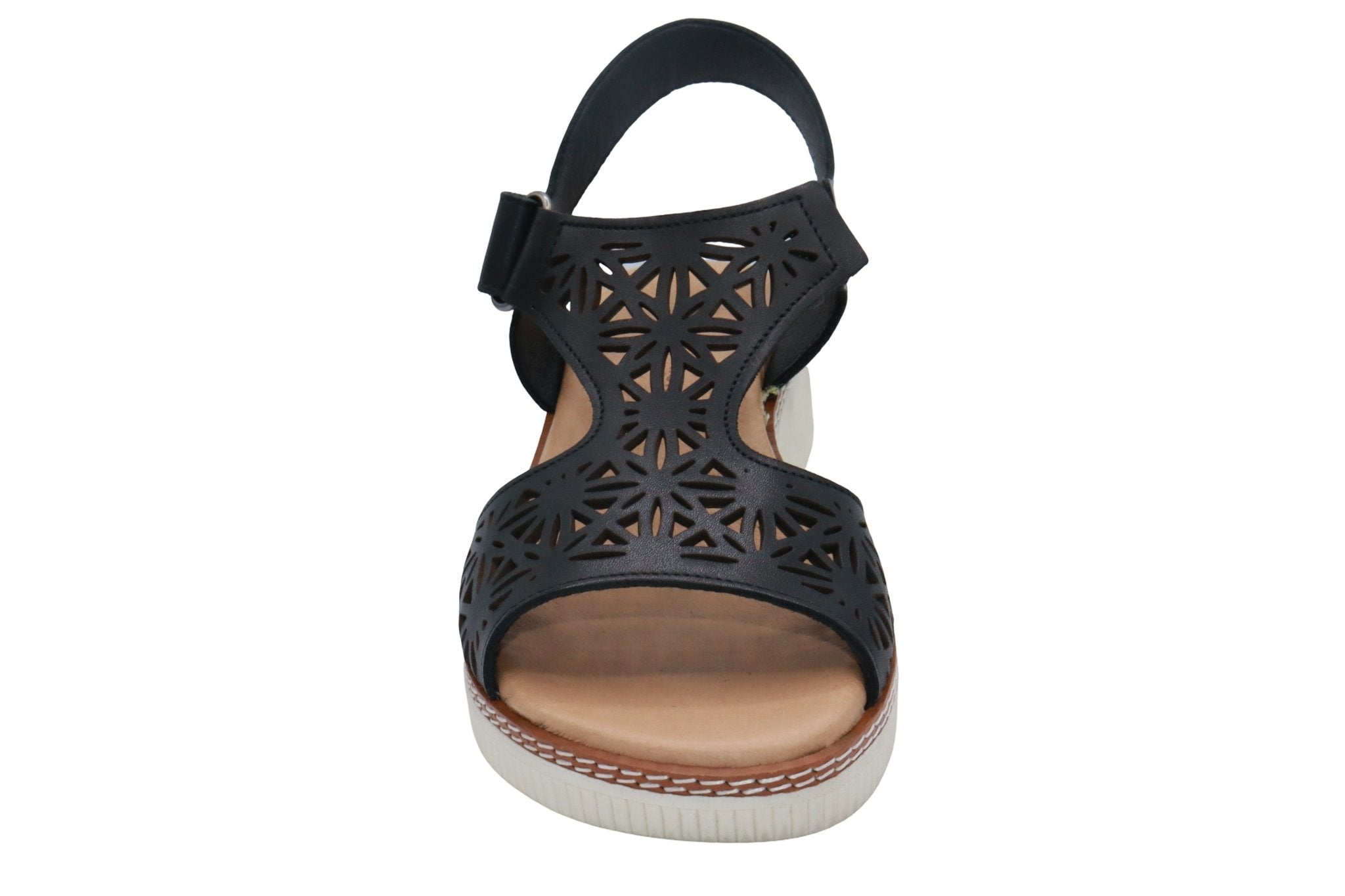 Eric Michael Trudy Geometric Leather Womens Sandal