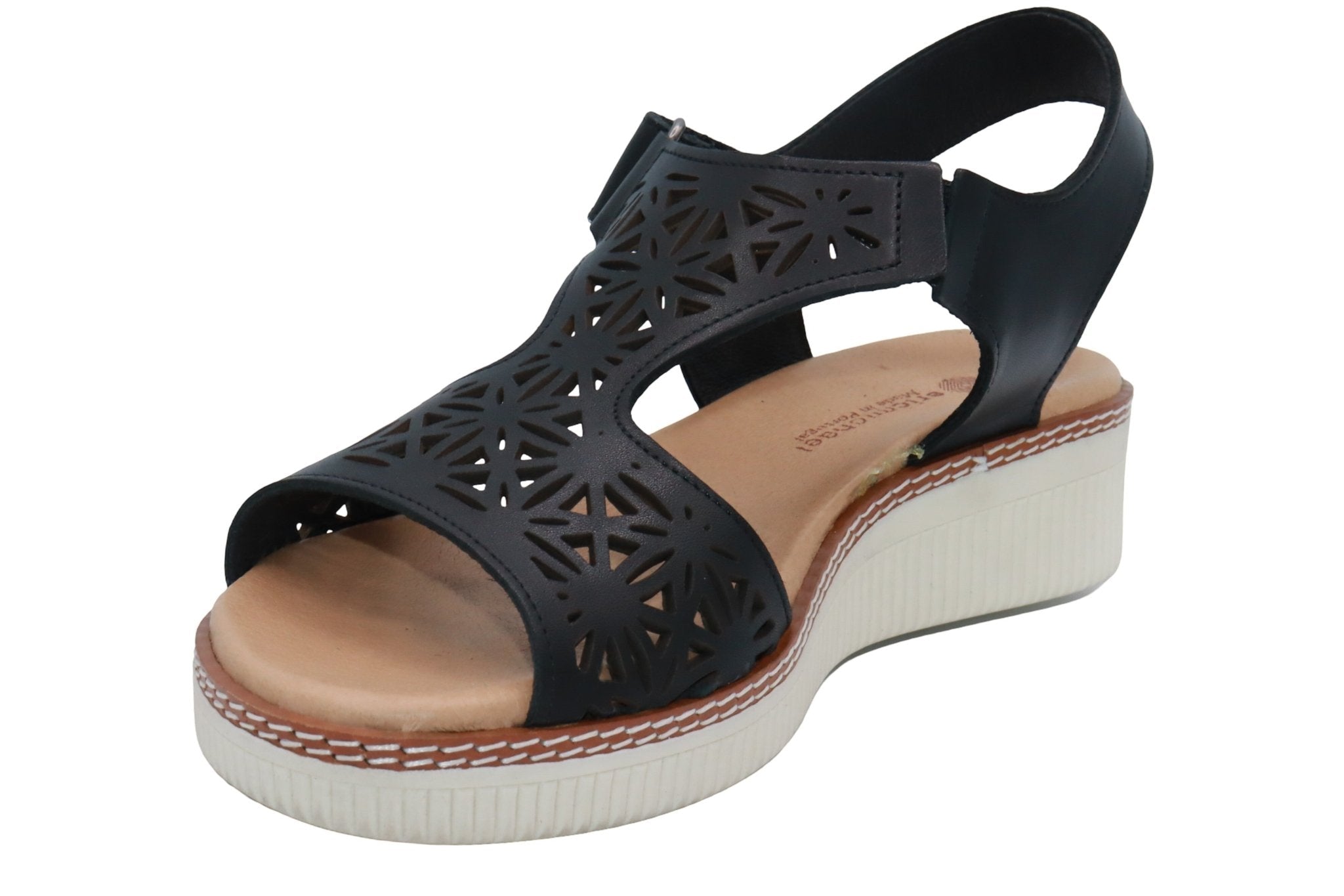 Eric Michael Trudy Geometric Leather Womens Sandal