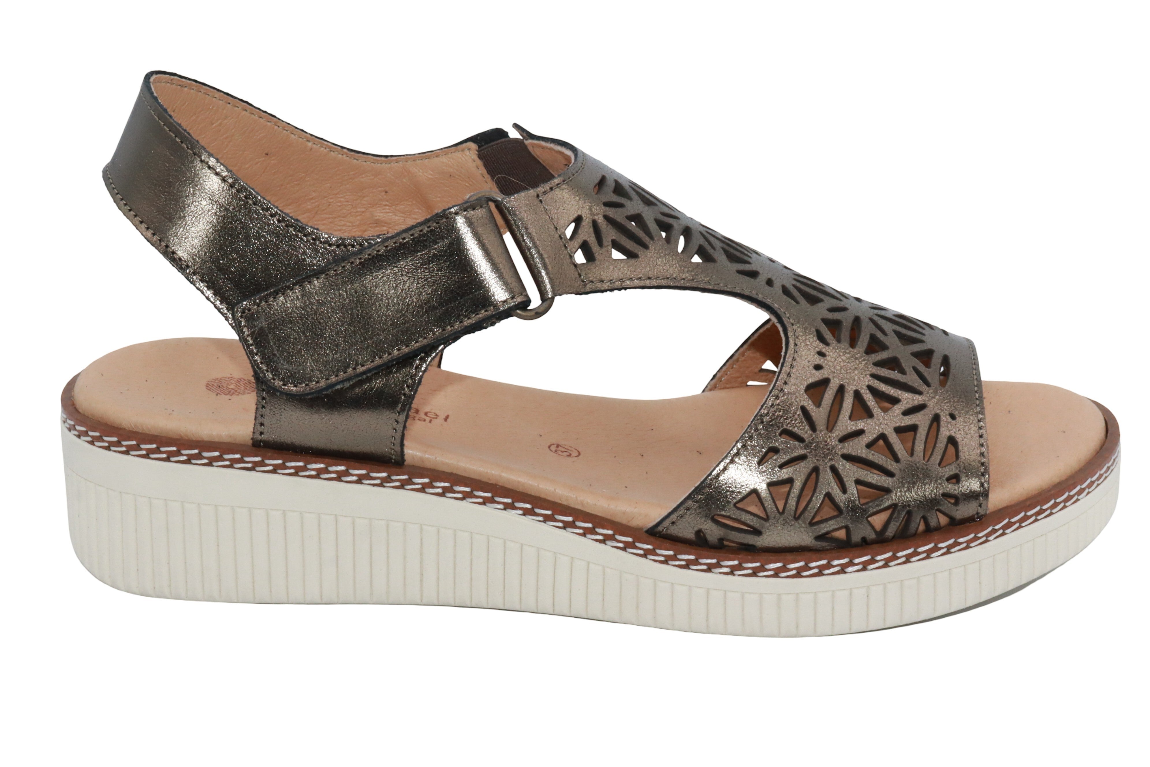 Eric Michael Trudy Geometric Leather Womens Sandal