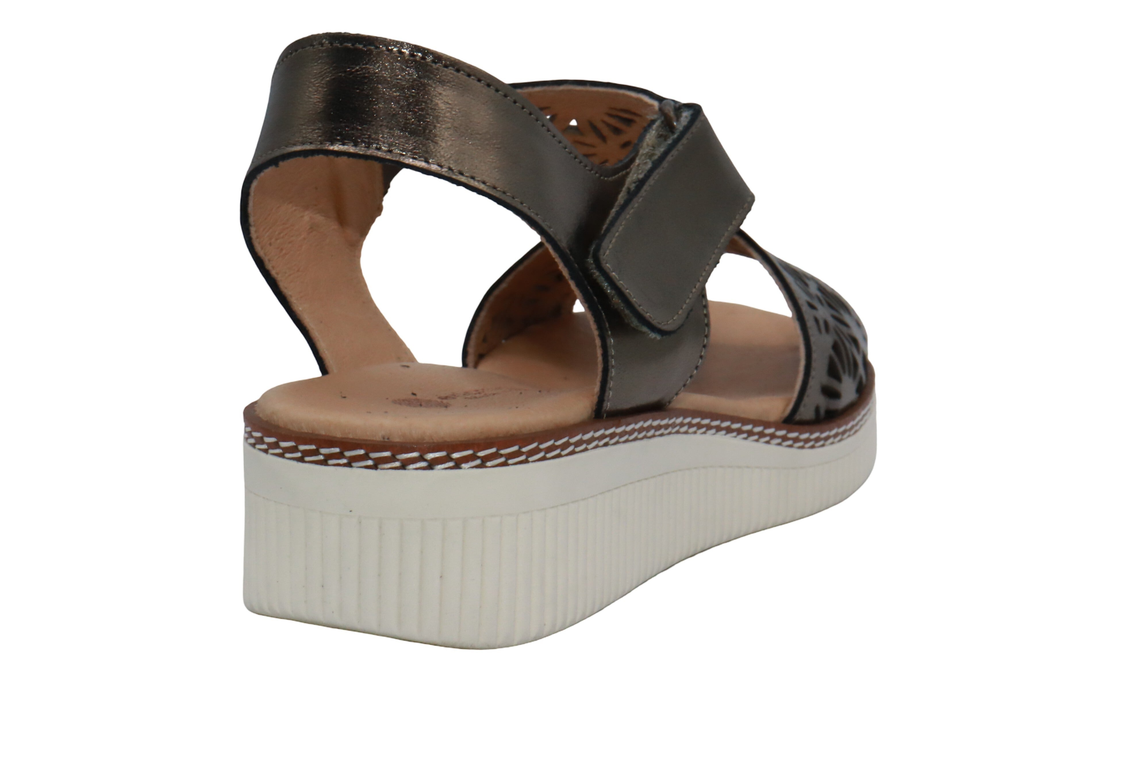 Eric Michael Trudy Geometric Leather Womens Sandal