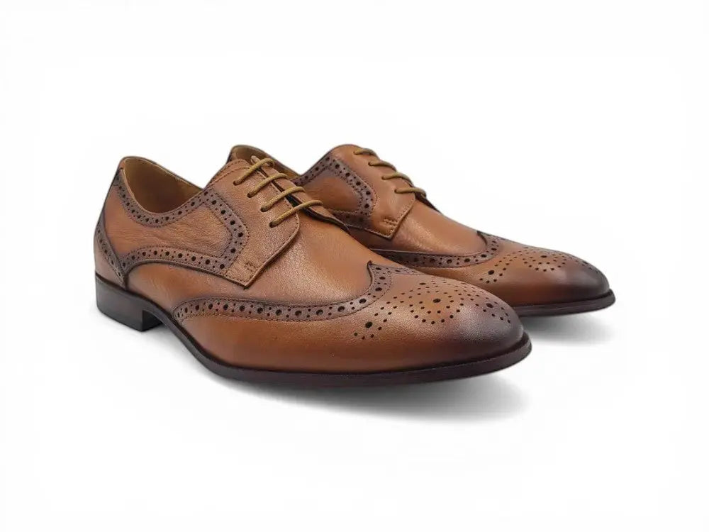 Carrucci Shoes Blucher Style Oxford Tumbled Calf Leather Flex Sole KS621 01 view 6