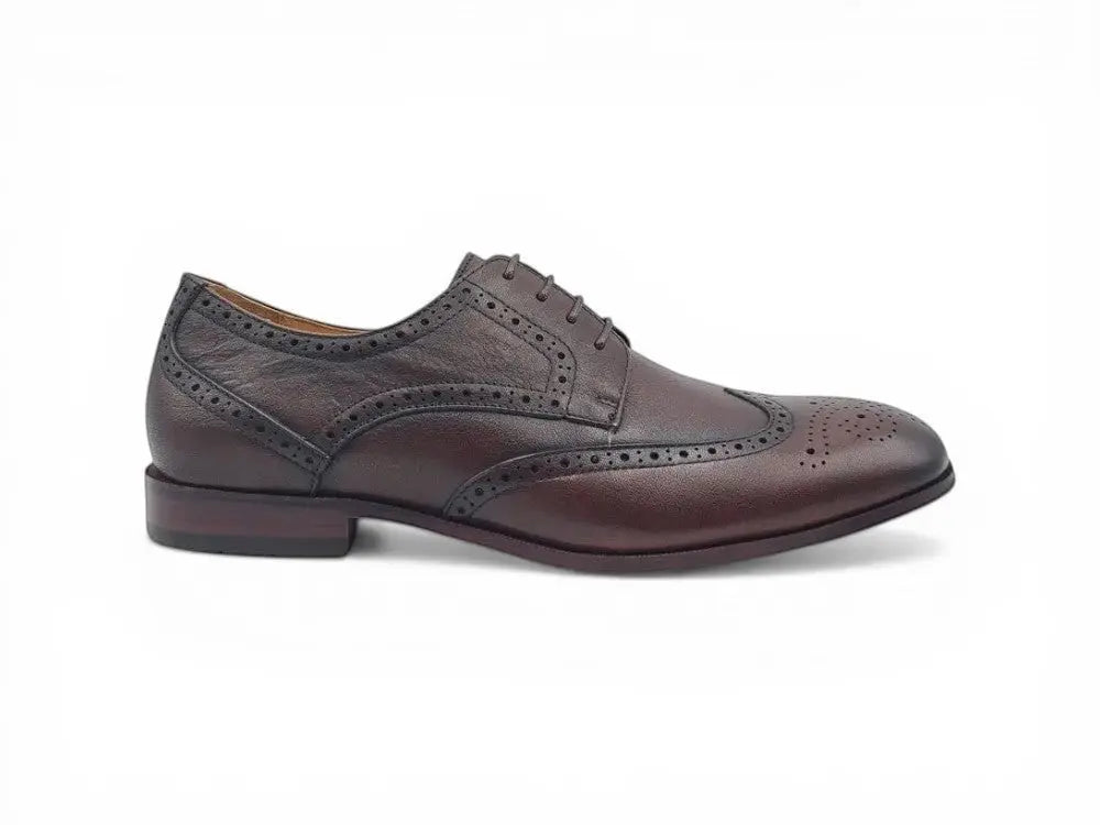 Carrucci Shoes Blucher Style Oxford Tumbled Calf Leather Flex Sole KS621 01 front view