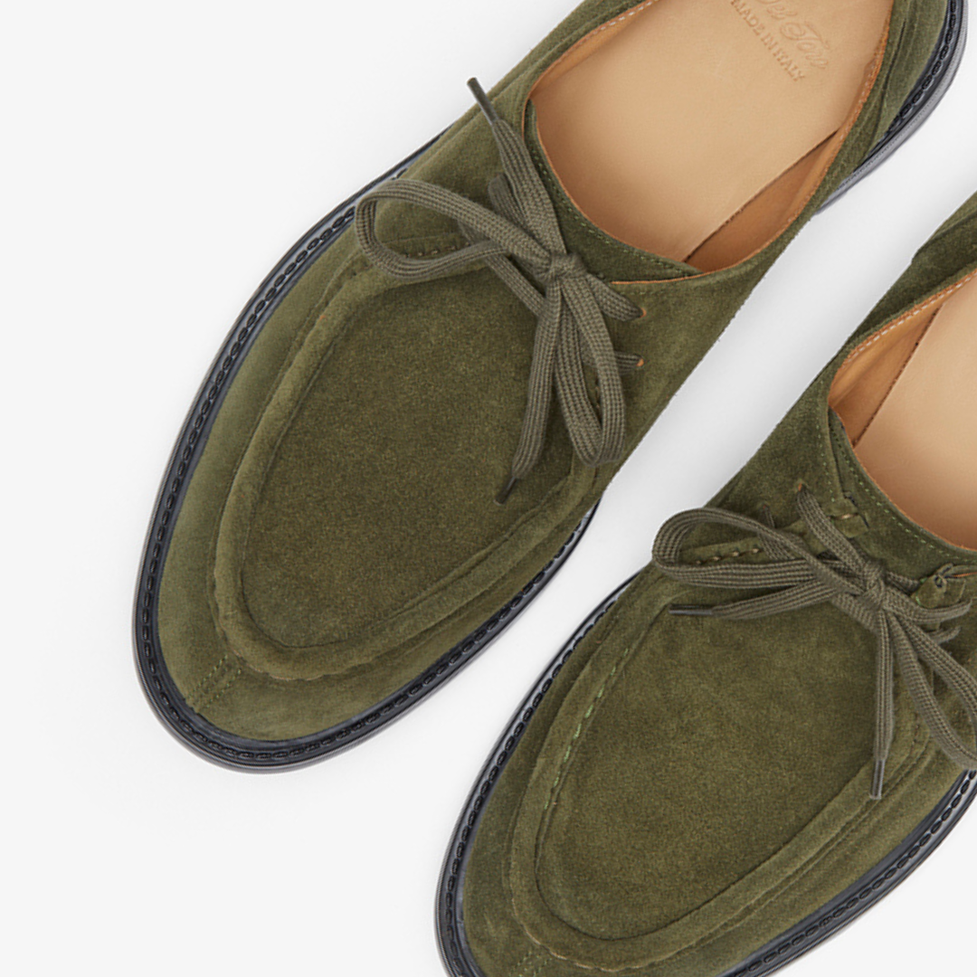 Del Toro Shoes Men's Olive Suede Tuscan Moc Boot