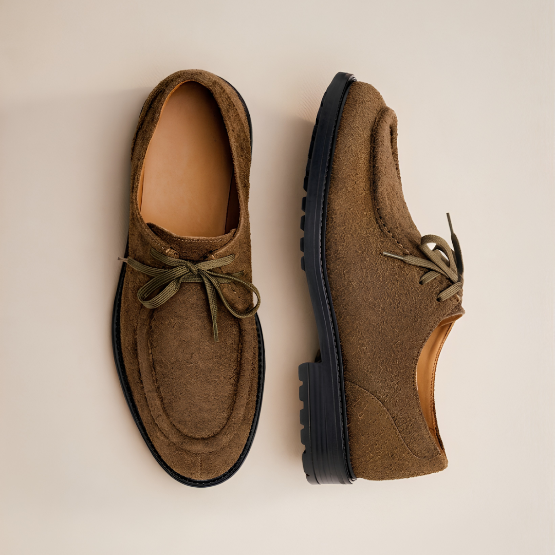 Del Toro Shoes Men's Antelope Textured Suede Tuscan Moc Boot