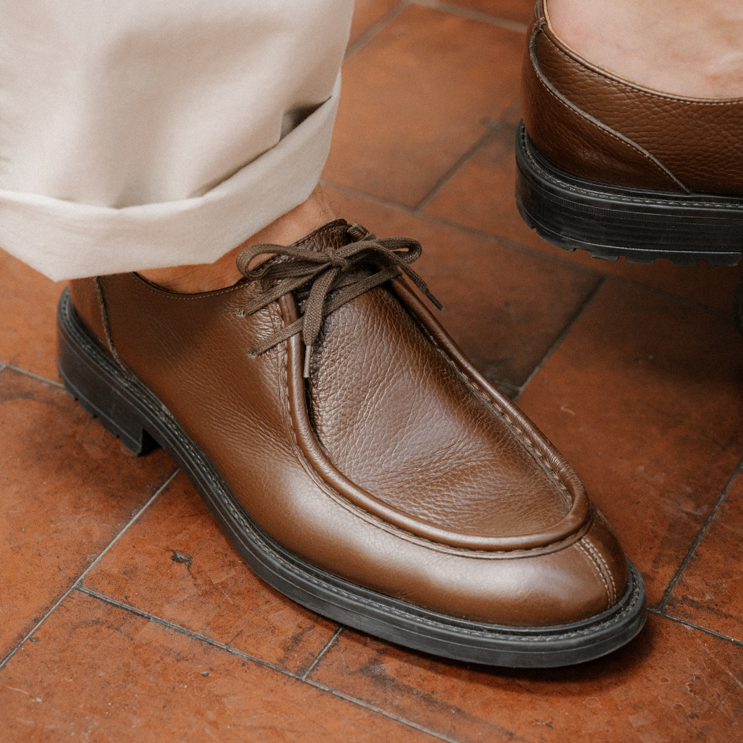 Del Toro Shoes Men's Brown Pebbled Leather Tuscan Moc Boot – product view 6