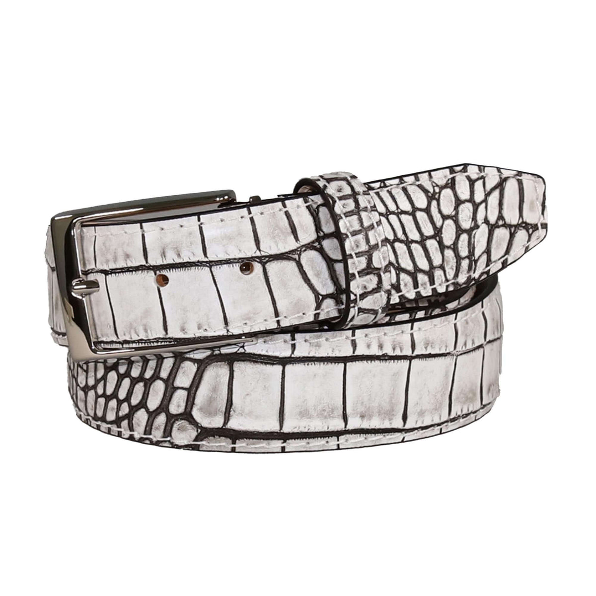 Tuxedo Mock Croc Leather Belt